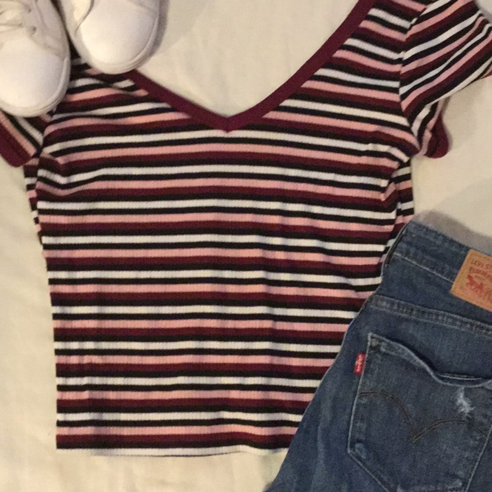 Striped v neck